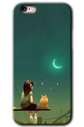 Iphone 6s Kılıf Hd Desen Baskılı Arka Kapak + Temperli Cam - Kedili Kız bera-iPhone 6s-cm-12