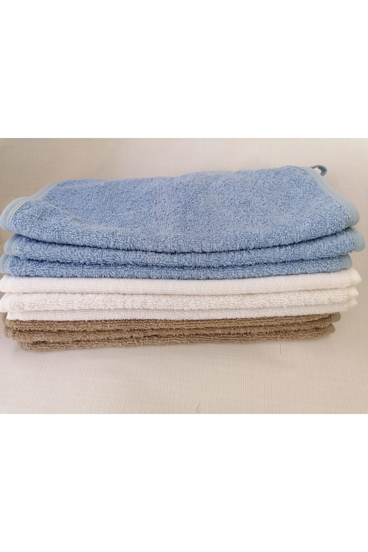 MEŞELİ TEKSTİL-9 Pieces Kitchen Hand Towels Drying Towels Blue White Coffee 2
