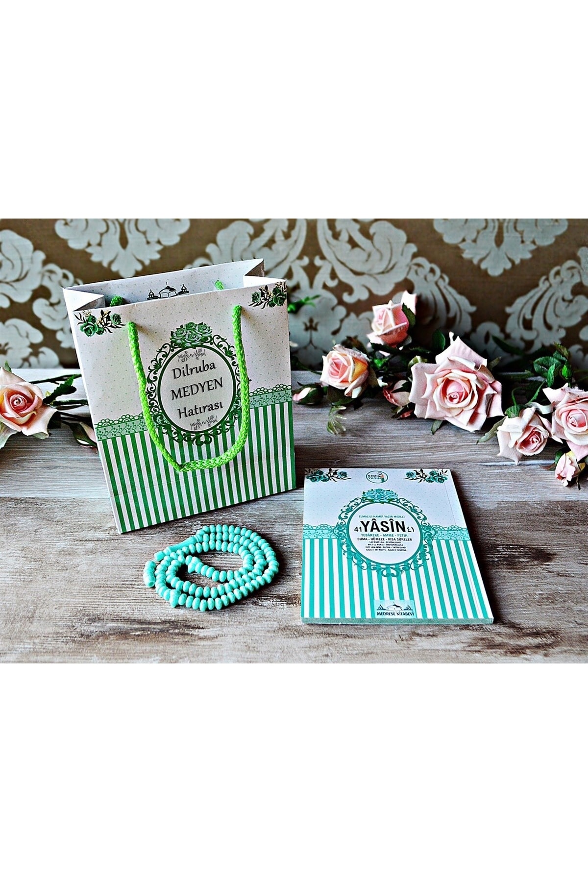 Medrese Yayınları Karton Çantalı Yasin Cüzü Kitab1 Gül Kokulu Telefonda Sesli Dinleme,dogum,mevlit Hediye,yeşil fotoğrafı 2 (önizleme)