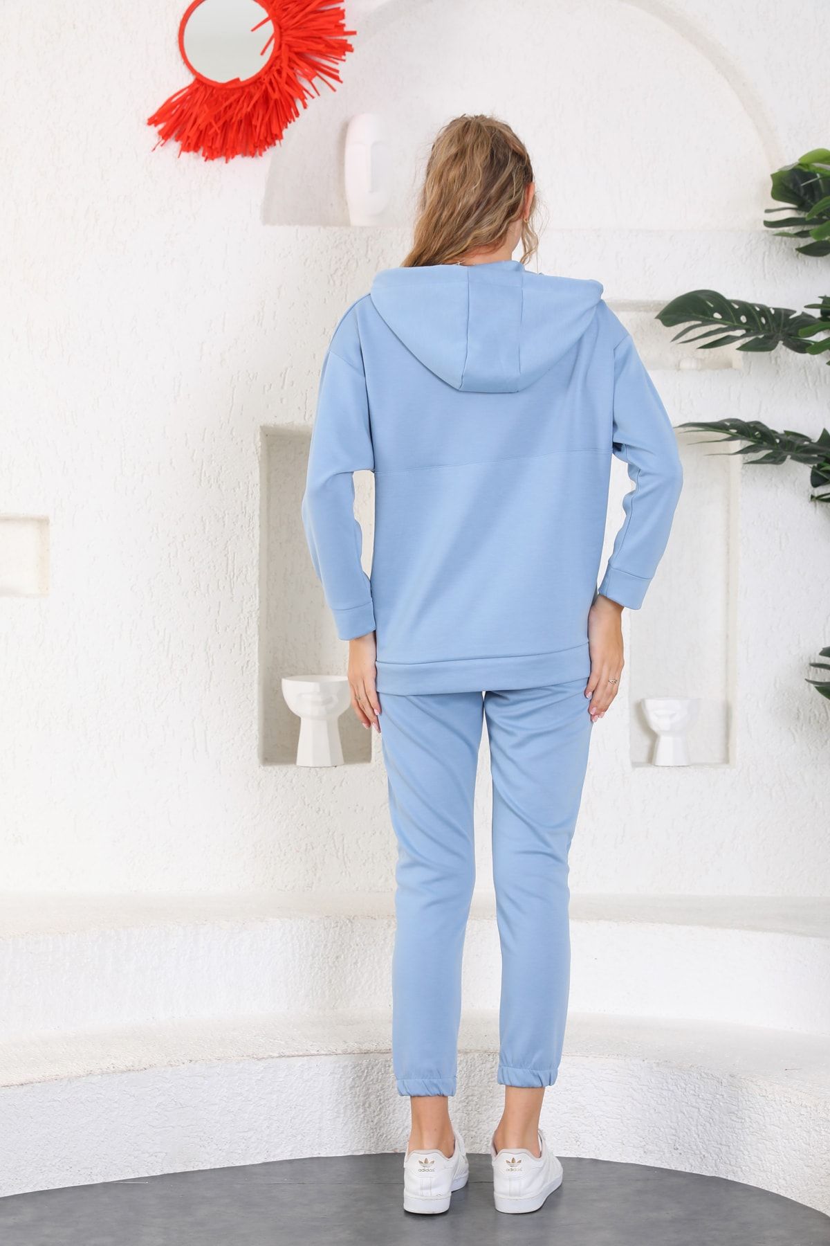 Baby blue adidas tracksuit womens hot sale