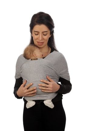 Gri Bebek Taşıma Şalı Esnek Wrap Sling %100 Pamuk Bebek Sling Anakucağı Baby Sling EGGYGS0001