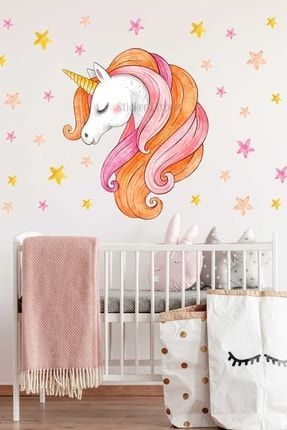 Unicorn Ve Yıldızlar Çocuk Odası Duvar Sticker Seti SSTCKREKSP422