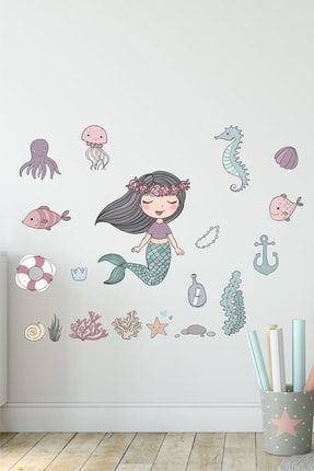 Deniz Kızının Dünyası Çocuk Odası Duvar Sticker Set STCKREKSP011
