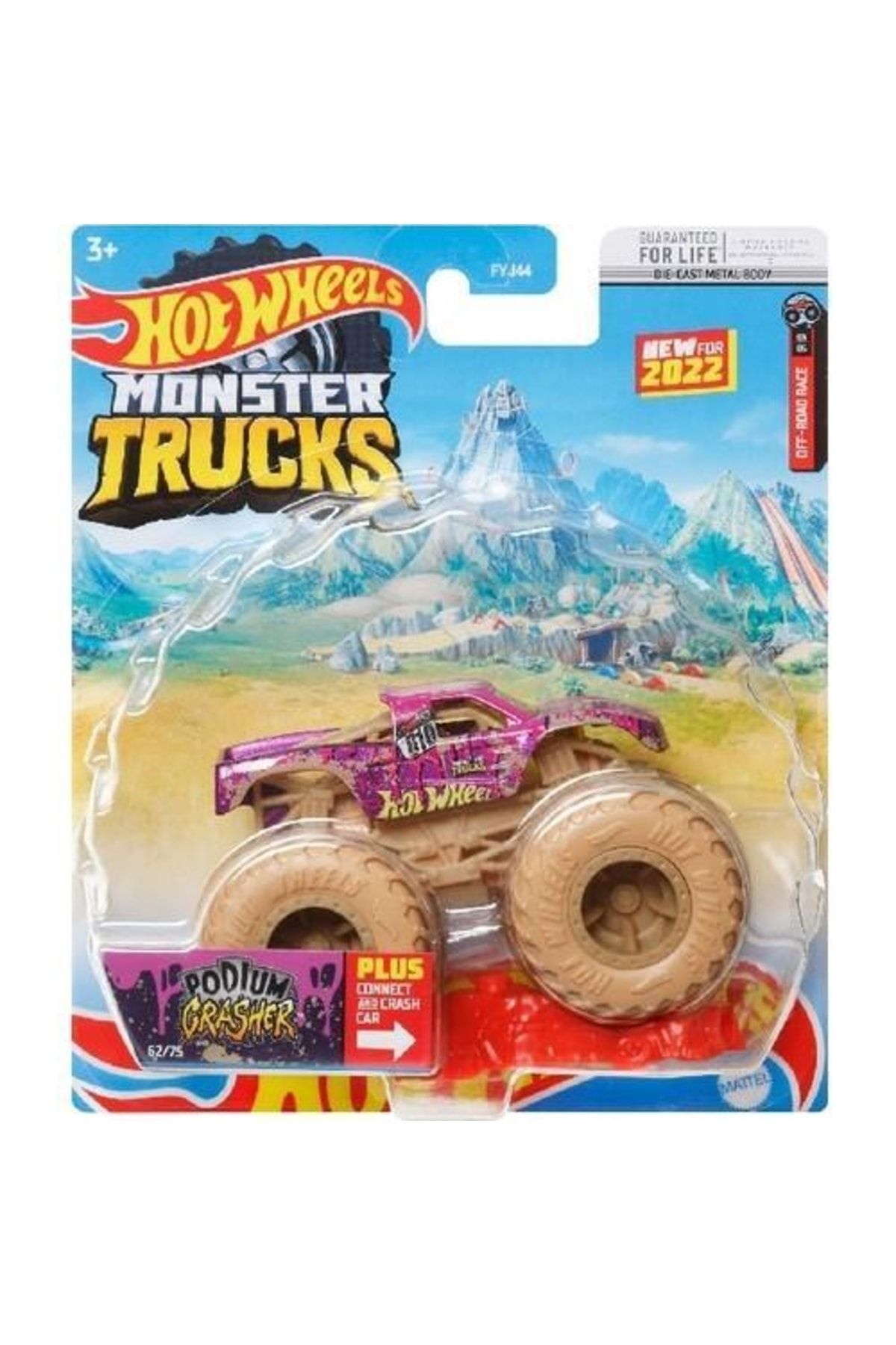 Оригинальные автомобили HOT WHEELS Fyj44 Monster Trucks 1:64 Araba Podıum  Crasher | AliExpress