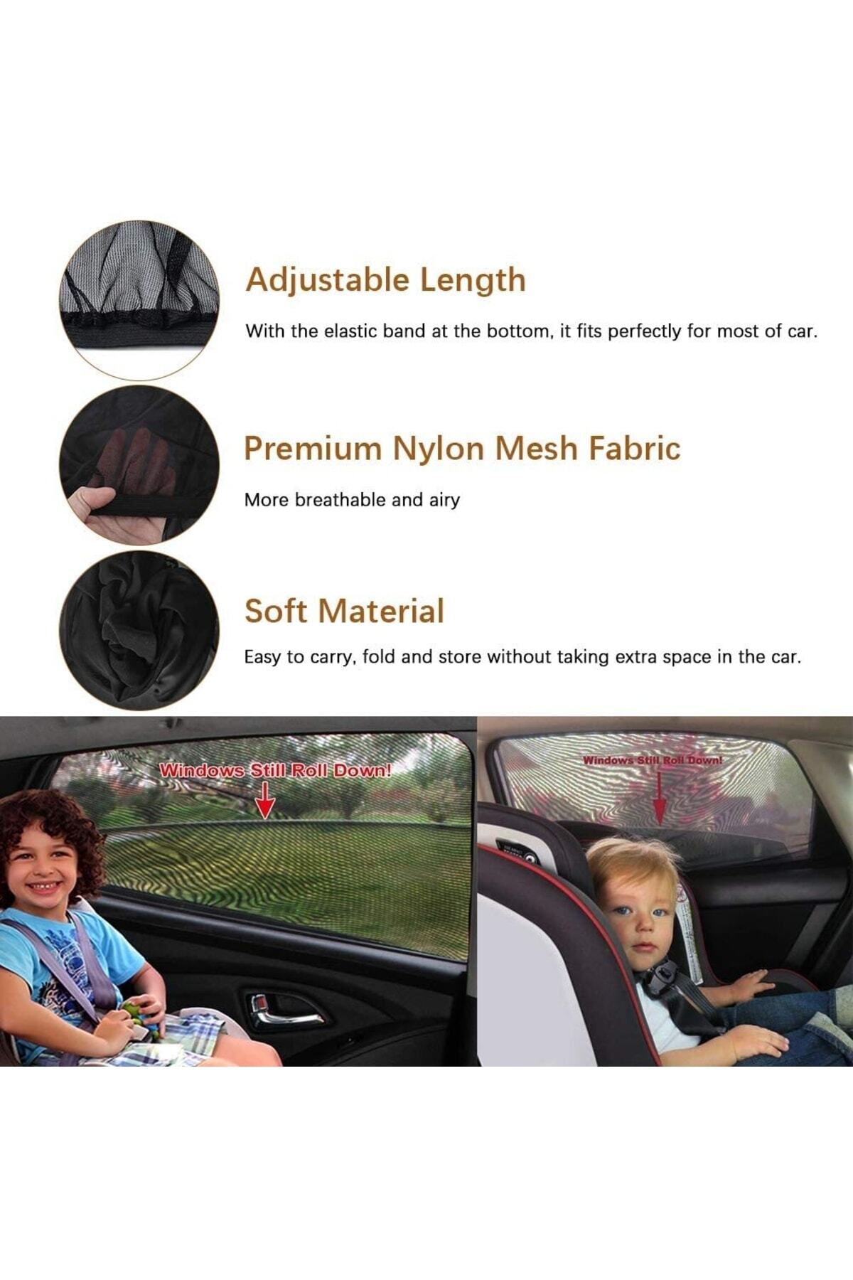 ZEYZEN 2 Adet Araba Yan Pencere Güneşlik Bebek Için Araç Perde Oto Makam Seyahat Perdesi Cibinlik fotoğrafı 3 (önizleme)