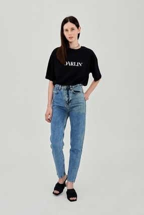 Darlin' Baskı Detaylı Super Oversize Kadın T-shirt truggs024