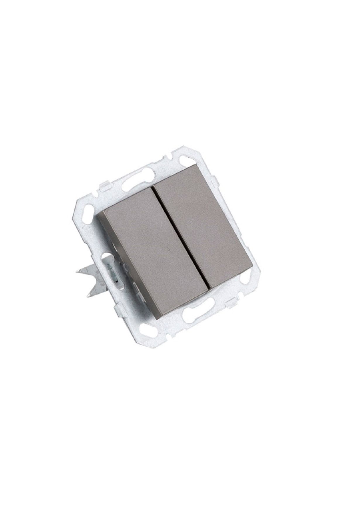 Netelsan-Anthracite Double Switch Commutator Frameless 1