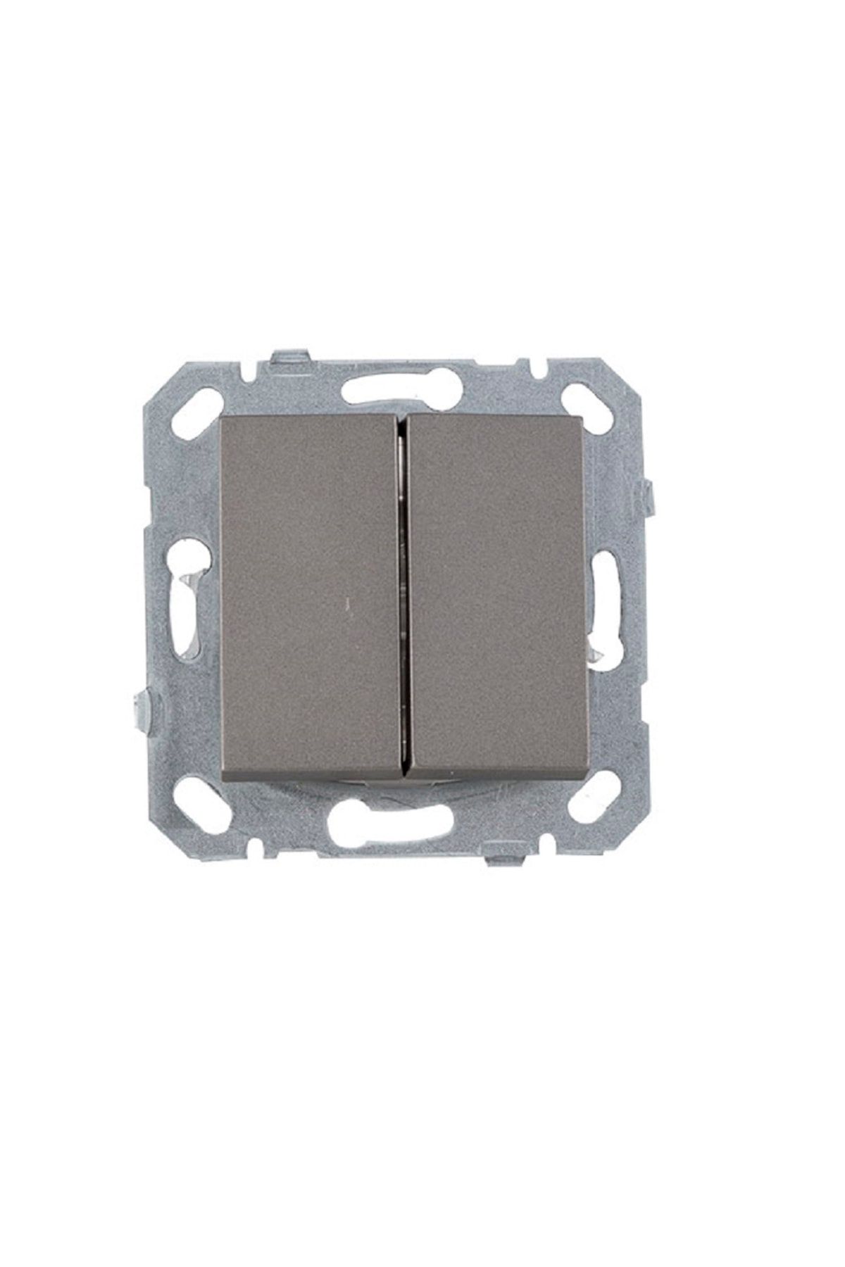 Netelsan-Anthracite Double Switch Commutator Frameless 2