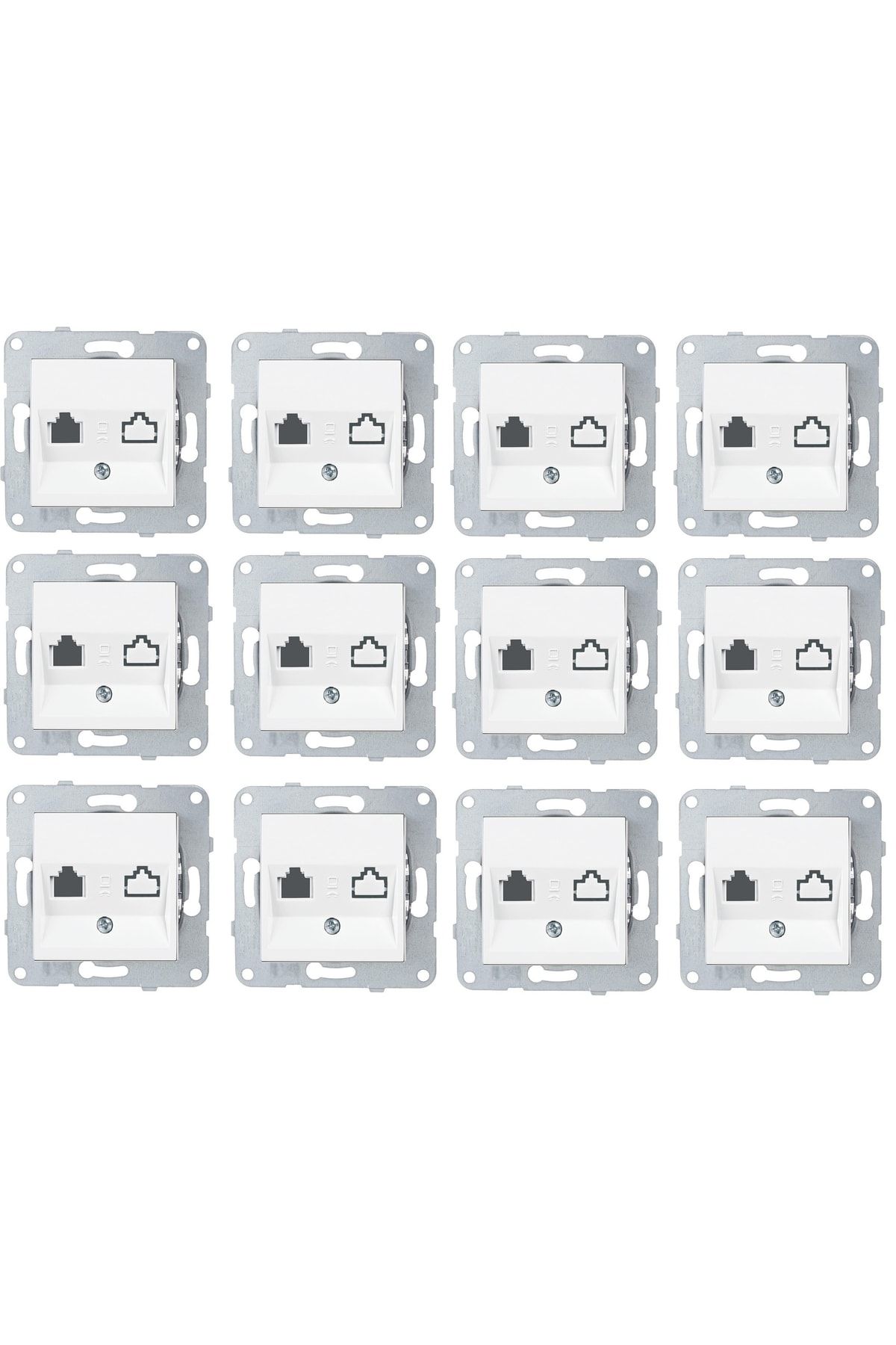 Netelsan-Byobu 12 Pieces White Data Socket Without Jacks Without Frame 1