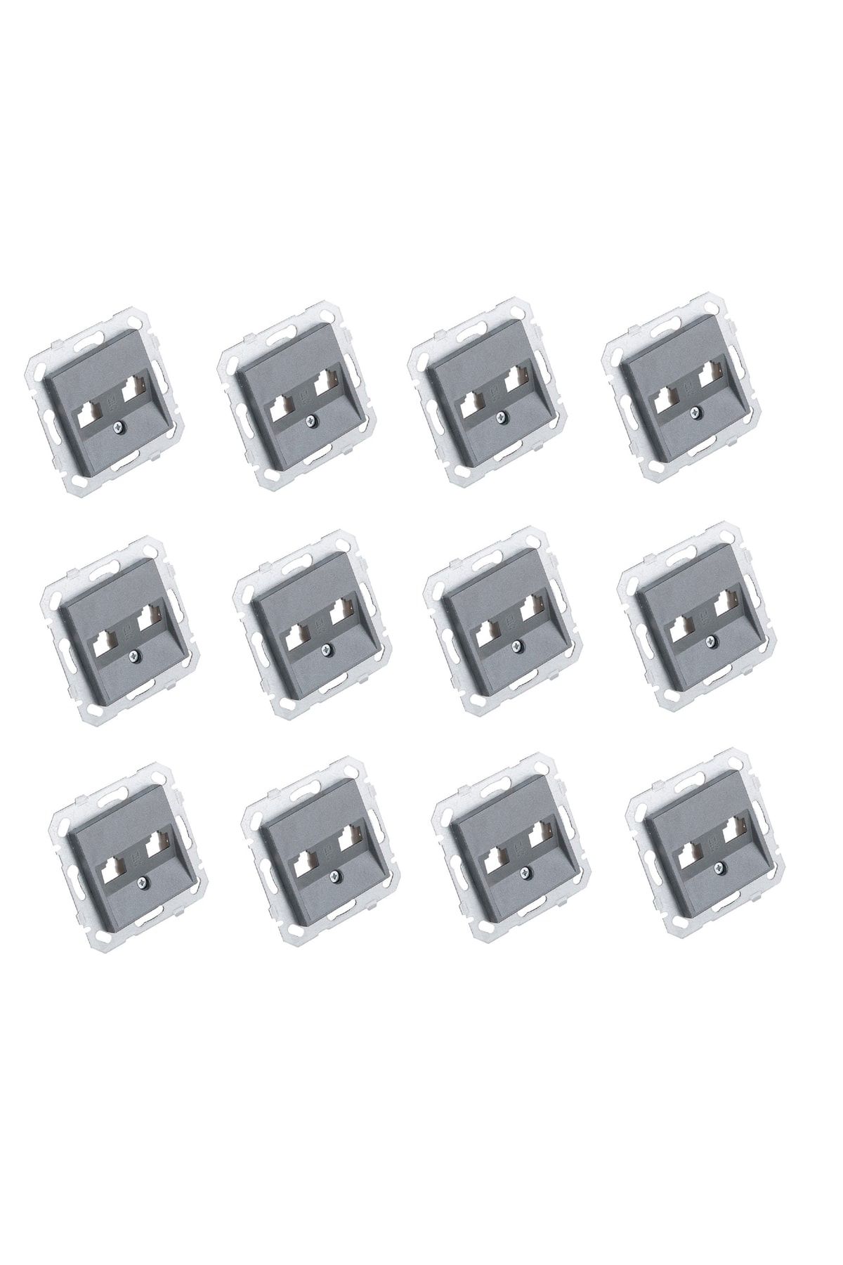 Netelsan-Byobu 12 Pieces Smoked Data Socket Without Jacks Without Frame 1
