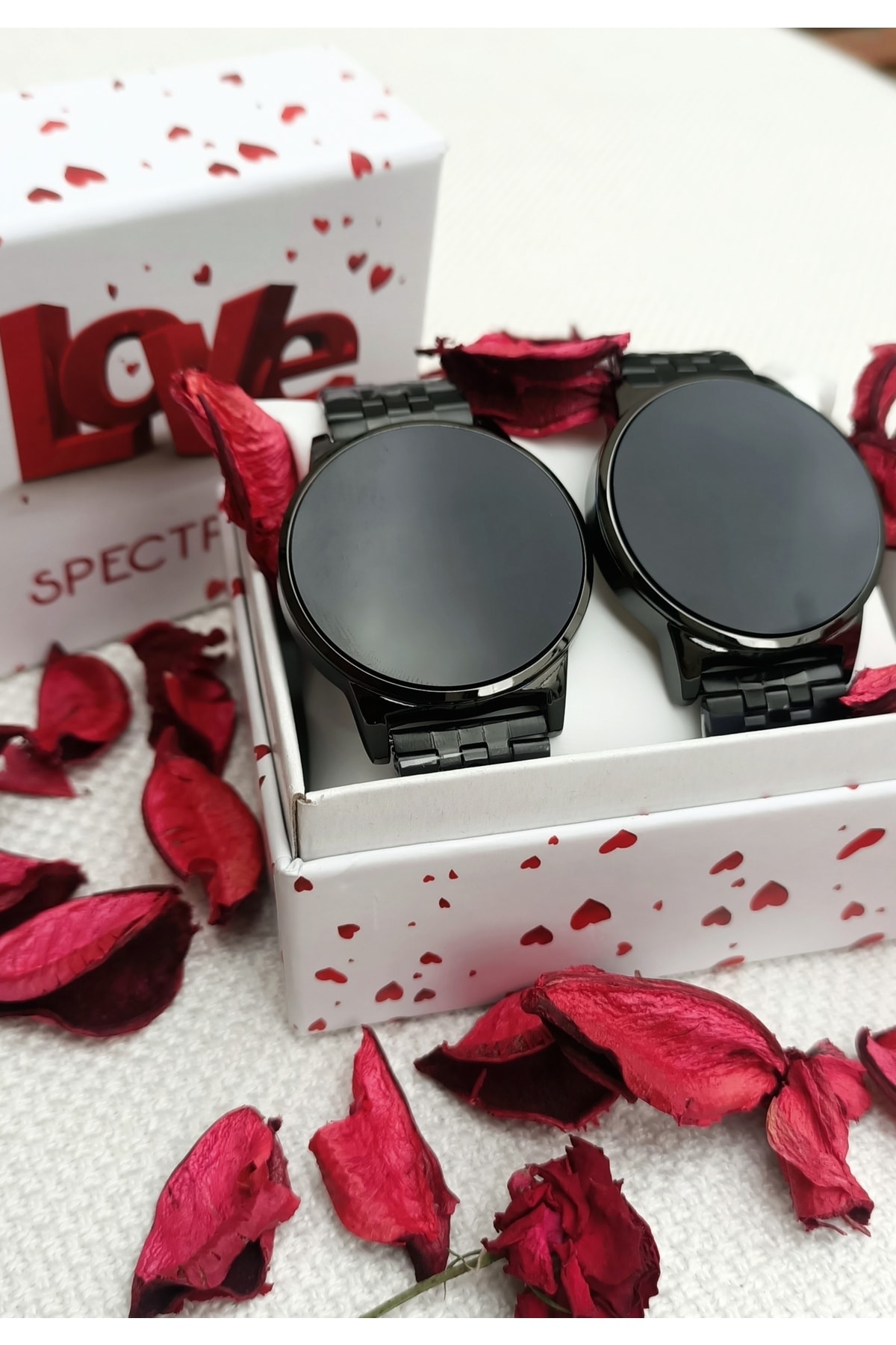 pullmarkt Love Yazılı Özel Kutu - Sevgili Saati - Dokunmatik Ekran Çift Saatleri