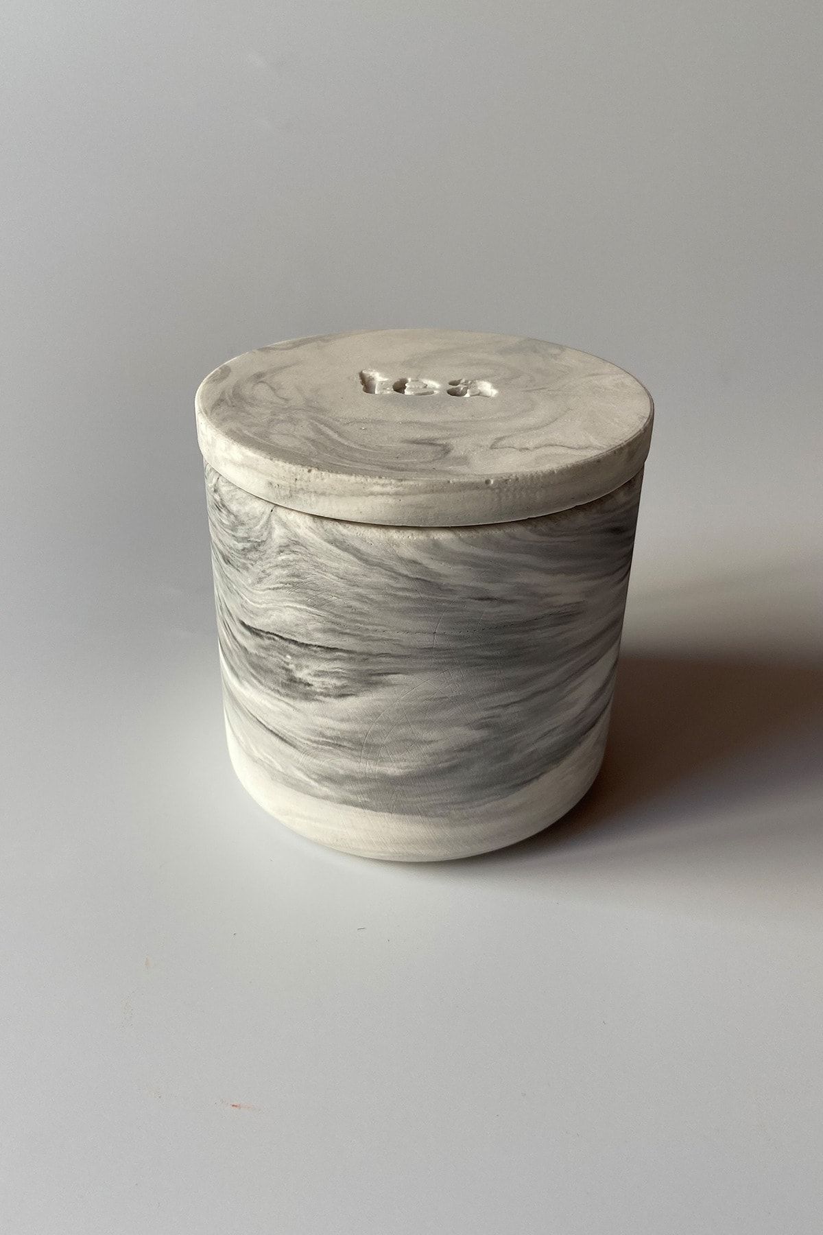 sin istanbul-Concrete Tea Box with Lid Marble Pattern 2