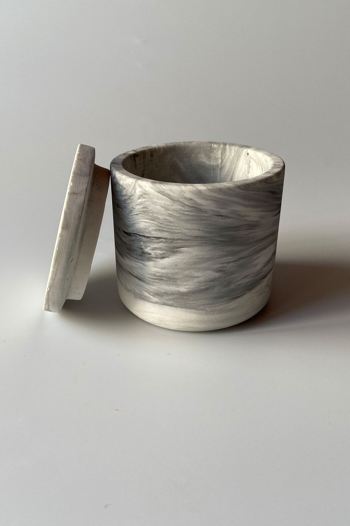 sin istanbul-Concrete Tea Box with Lid Marble Pattern 3