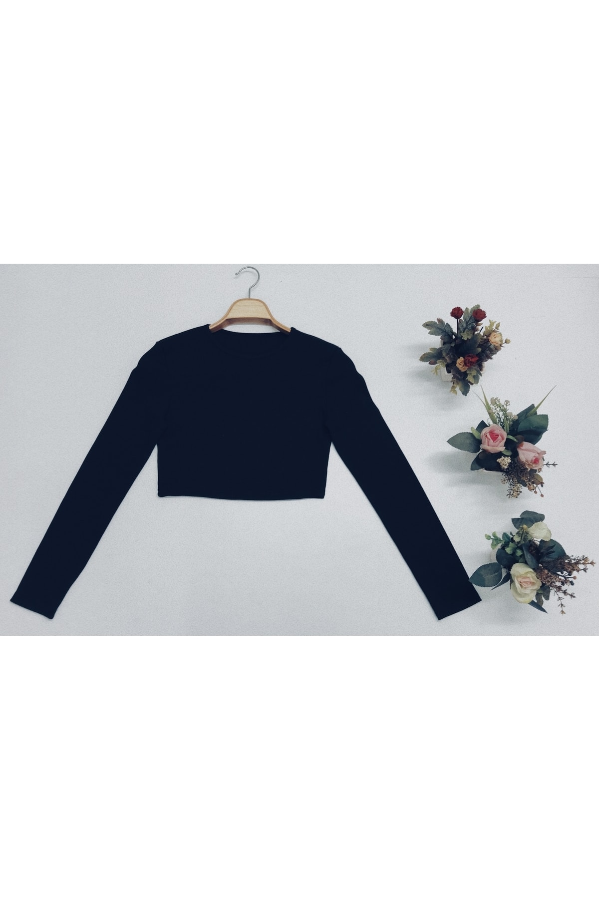 Women's Long Sleeve Camisole Basic Crop Top