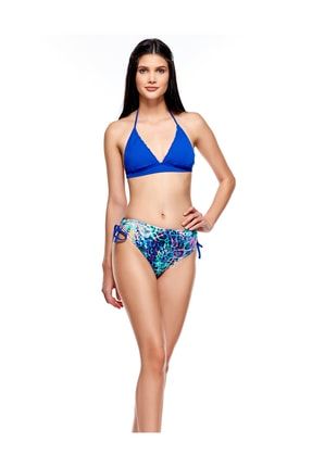 Kadın Mavi Geniş Üçgen Bikini Takımı LRN20YKB1008