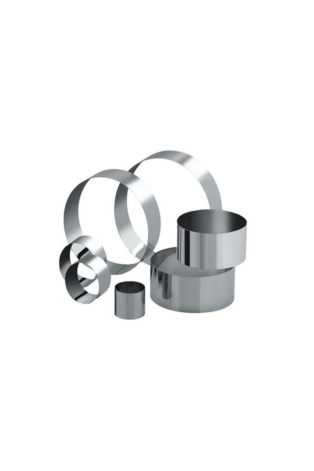 öztürkler-Parfe Stainless Steel Circle Round Single Pie Cake Mold Argon 10x6cm 3