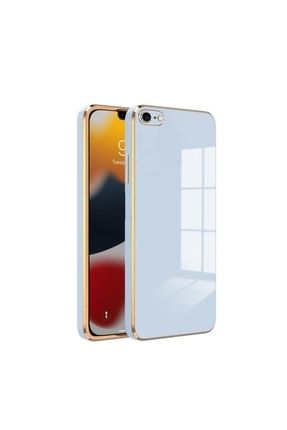 Apple Iphone 8 Uyumlu Kılıf Golden Silikon Kılıf Açık Mavi 2507-m180