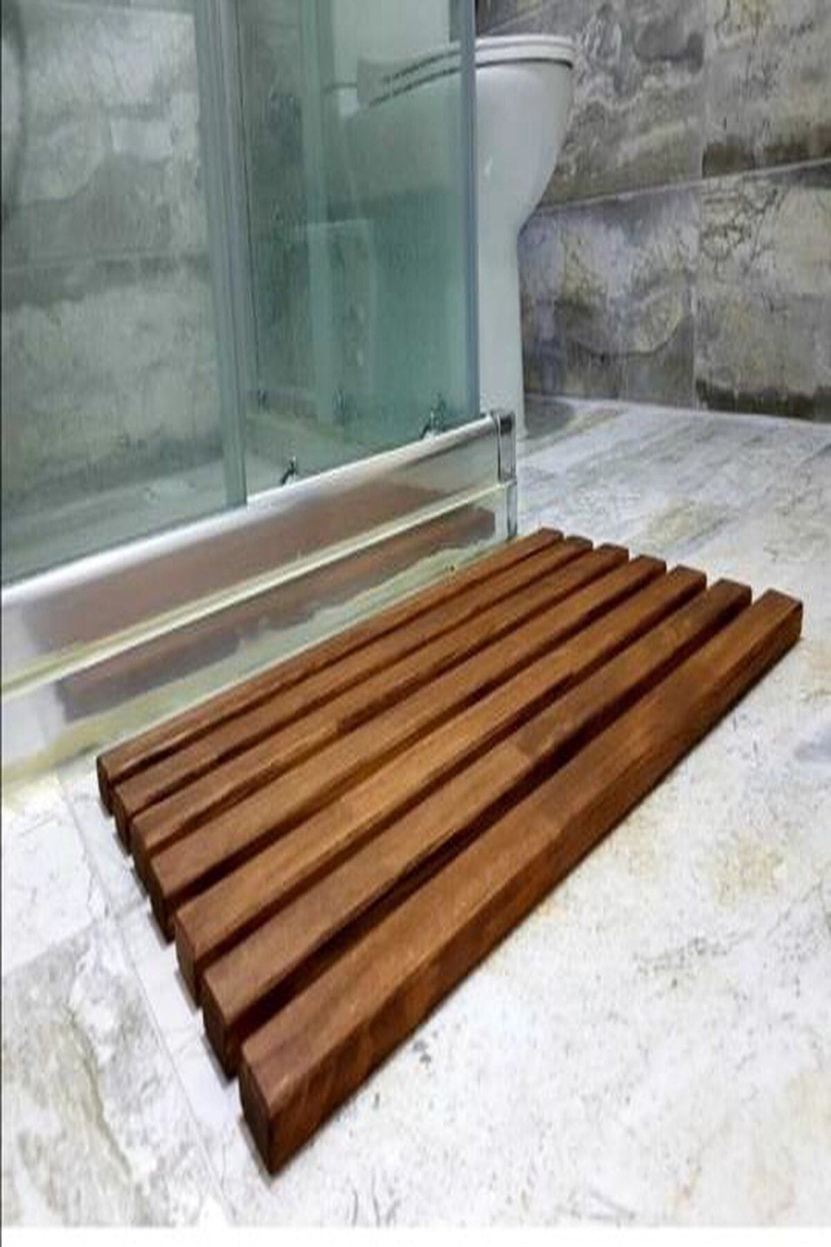 RealFoni Ahşap Banyo Paspası