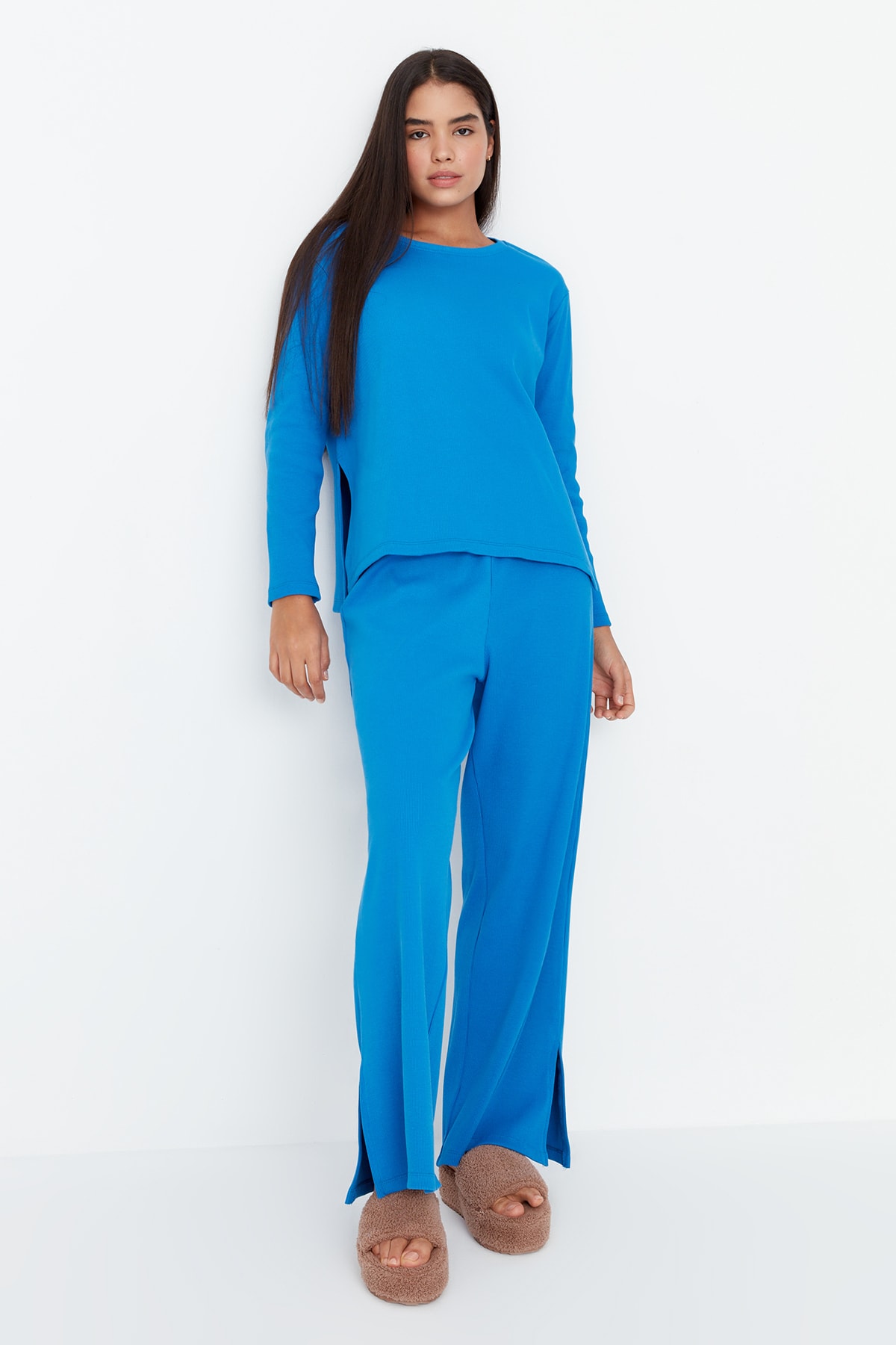 Trendyol Collection Pyjama Blau Unifarben Fast ausverkauft
