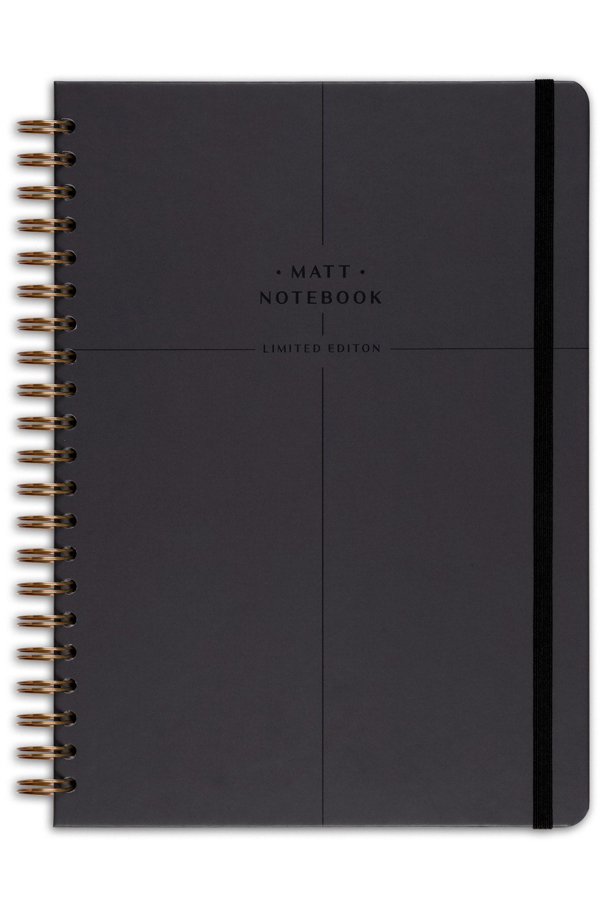 Matt Notebook-دفتر ملاحظات ذو غلاف صلب حلزوني مرن مقاس 20 × 28 سم مقاس A4 ذو مربعات 5