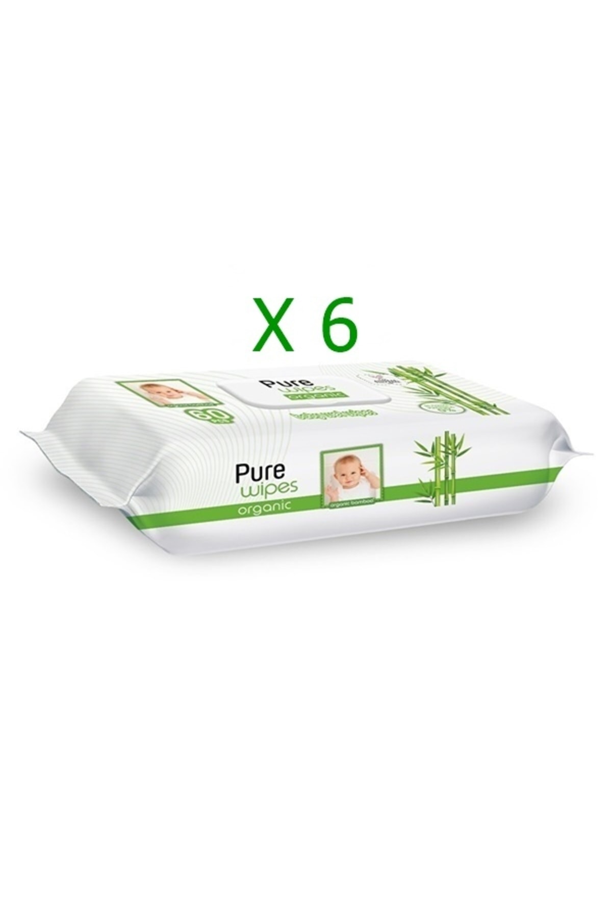 Pure Baby Pure Wipes Organik Bambu Özlü Islak Havlu 60'lı X 6'lı Avantaj Paketi