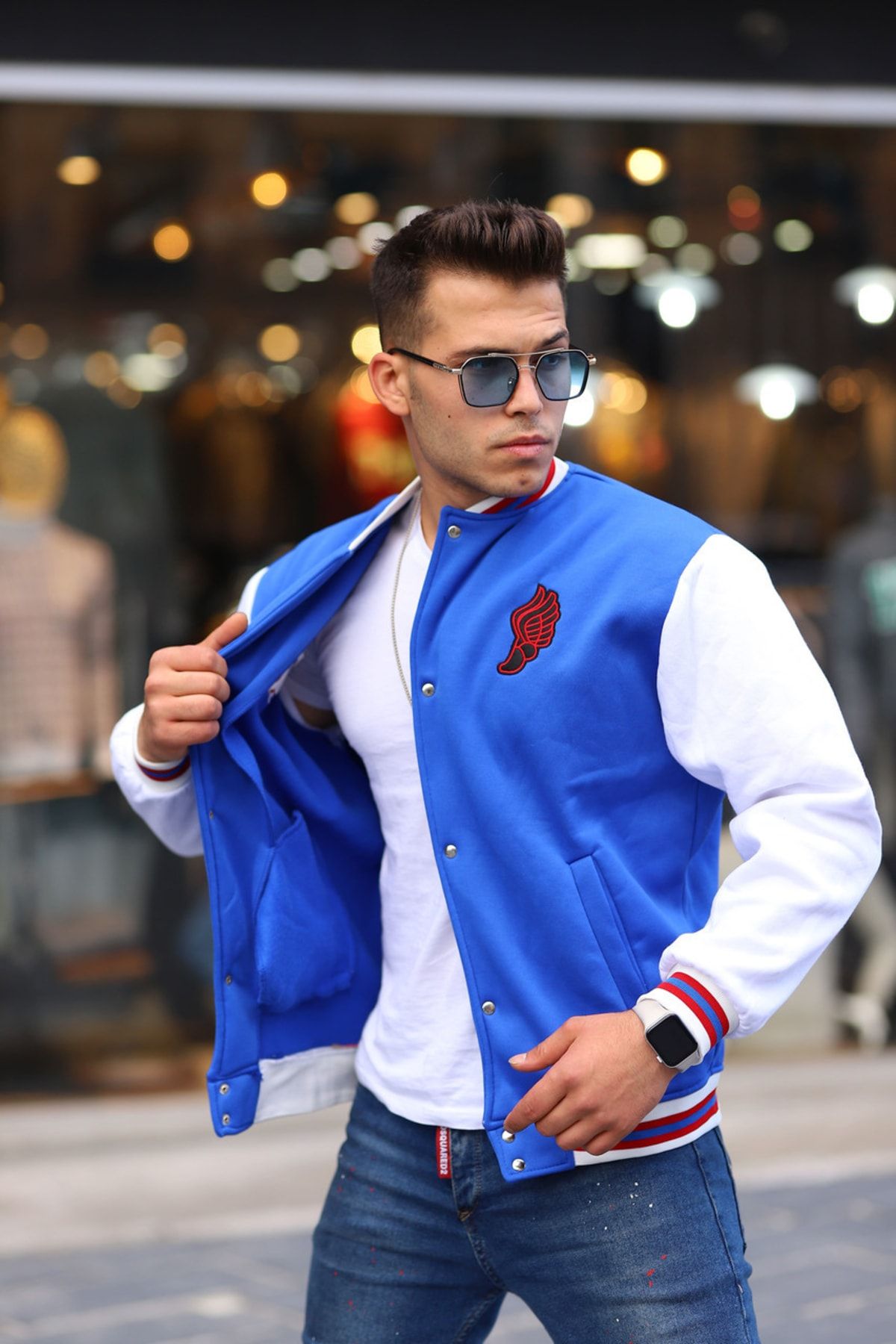 Densmood Men s 3 Thread College Jacket Trendyol
