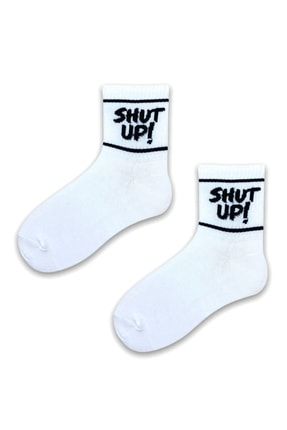 Erkek Çorap Soket Uzun Corap Kadın Havlu Beyaz Desenli Çoraplar 4 Adet SS-344
