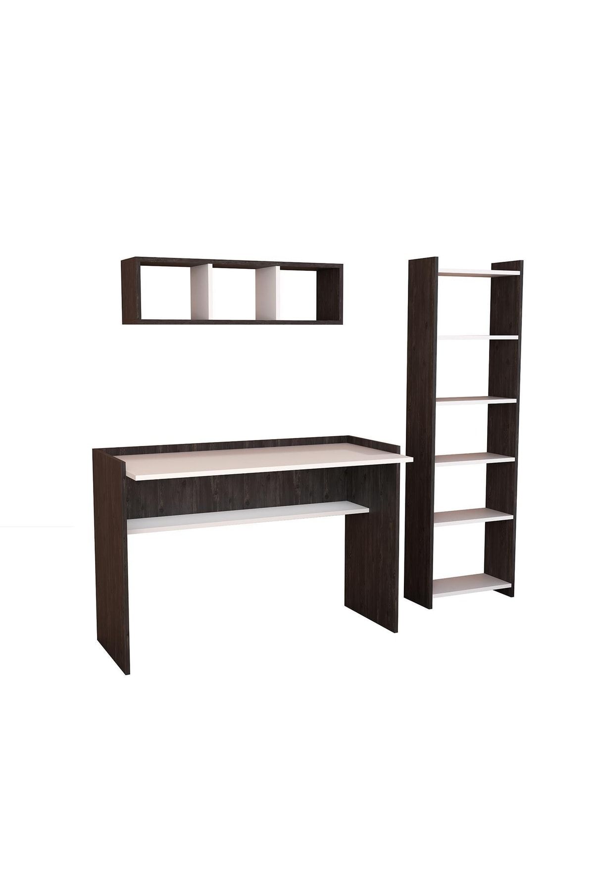 Bimossa U7050 Hürrem Kitaplıklı Raflı Çalışma Masası Rebab-beyaz AN8568