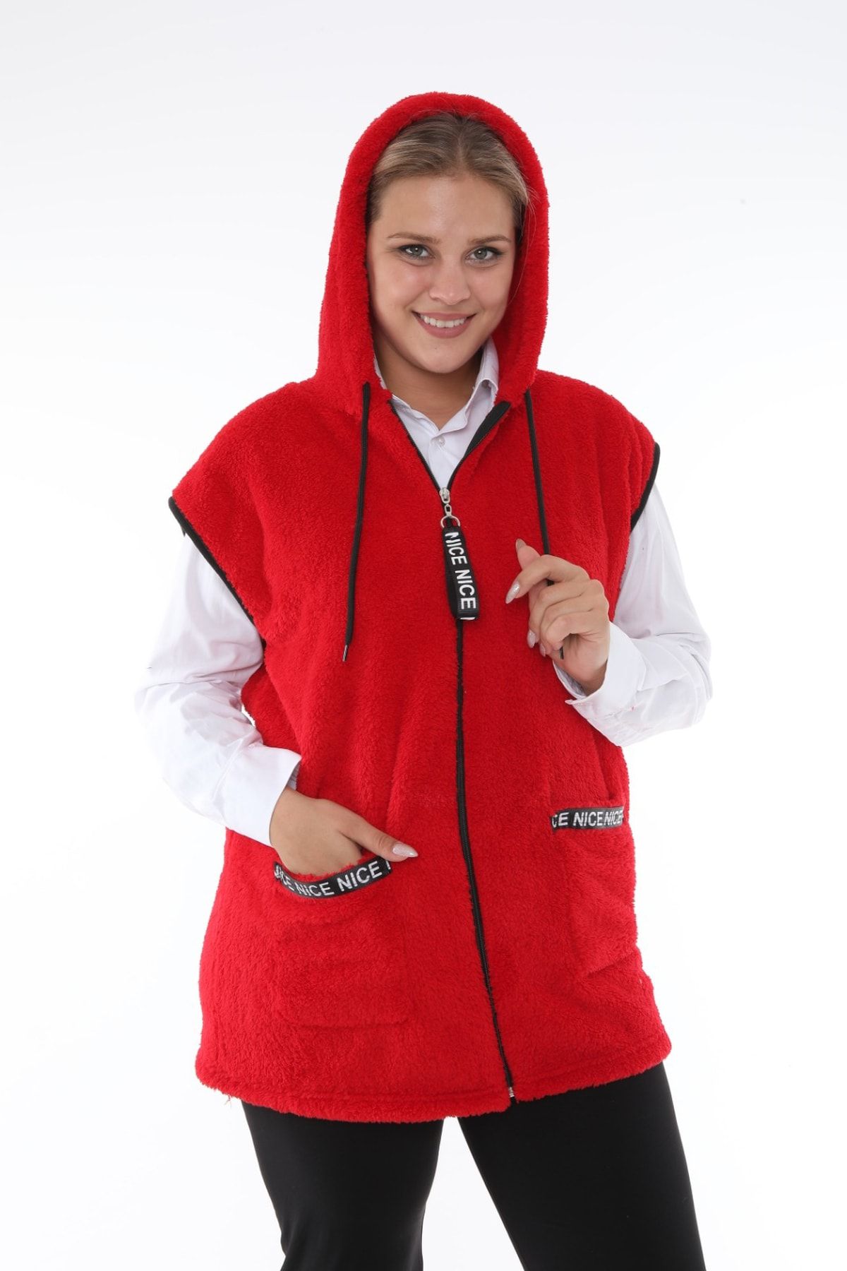 Fleece vest 2025 plus size