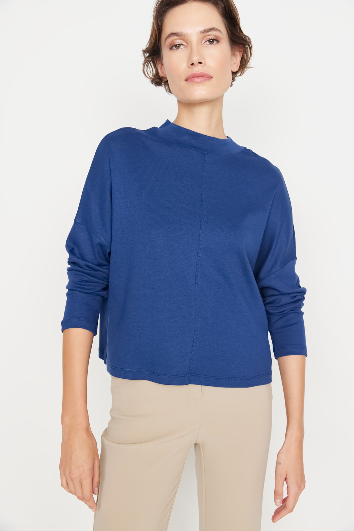 Trendyol Collection T-Shirt Blau Relaxed Fit Fast ausverkauft