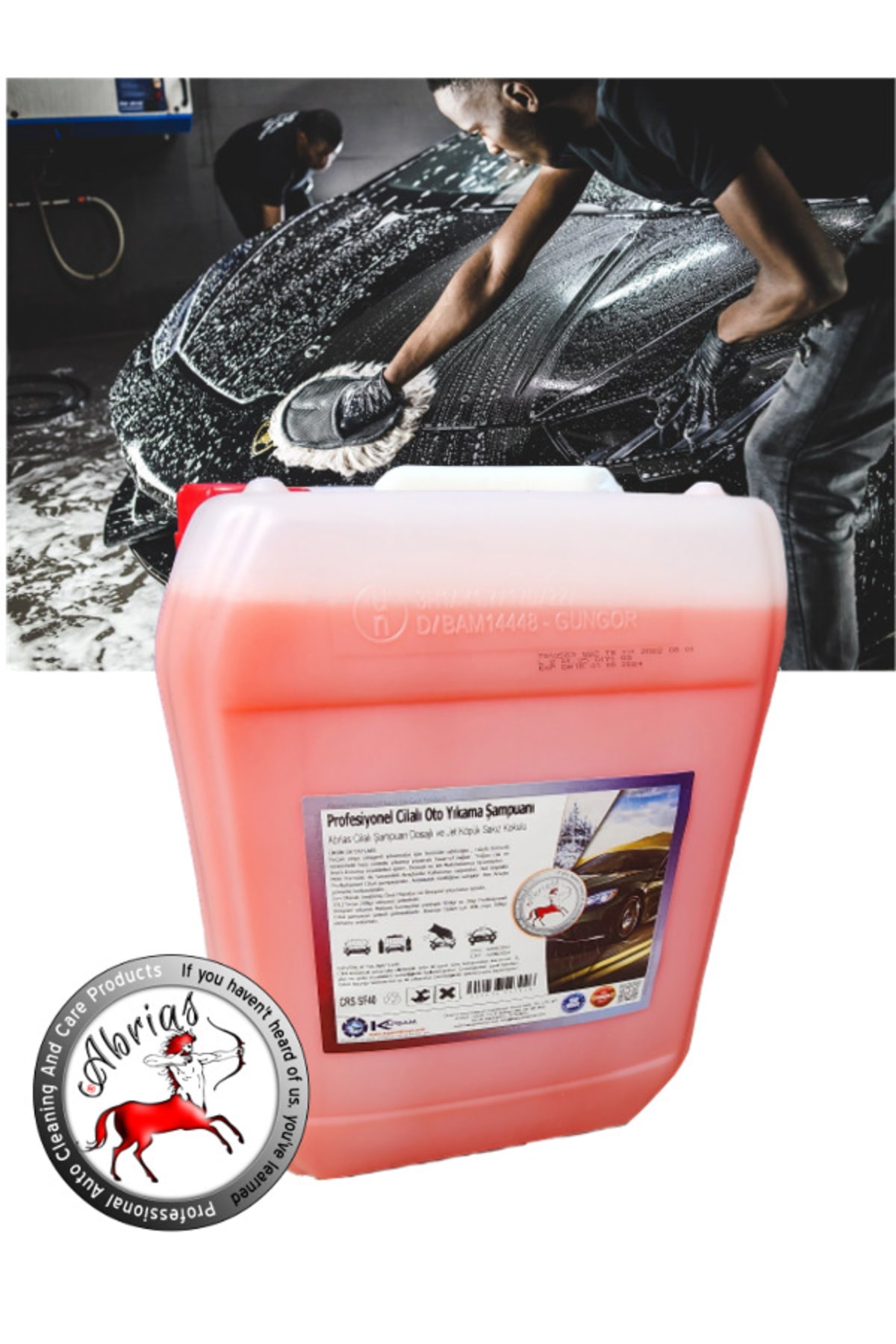 Abrias Cilalı Oto Şampuanı Profesiyonel Sakız Kokulu Jet Dosaj Köpük Uyumlu 20lt