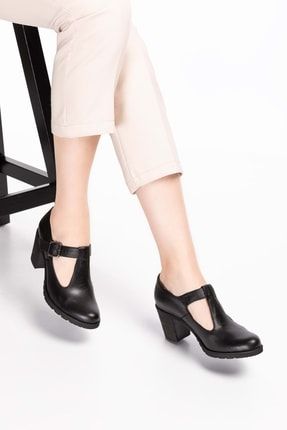 Kadın Hakiki Deri Rahat Topuklu Ayakkabı Ck.1108 - Siyah - 40 TYC00333994142