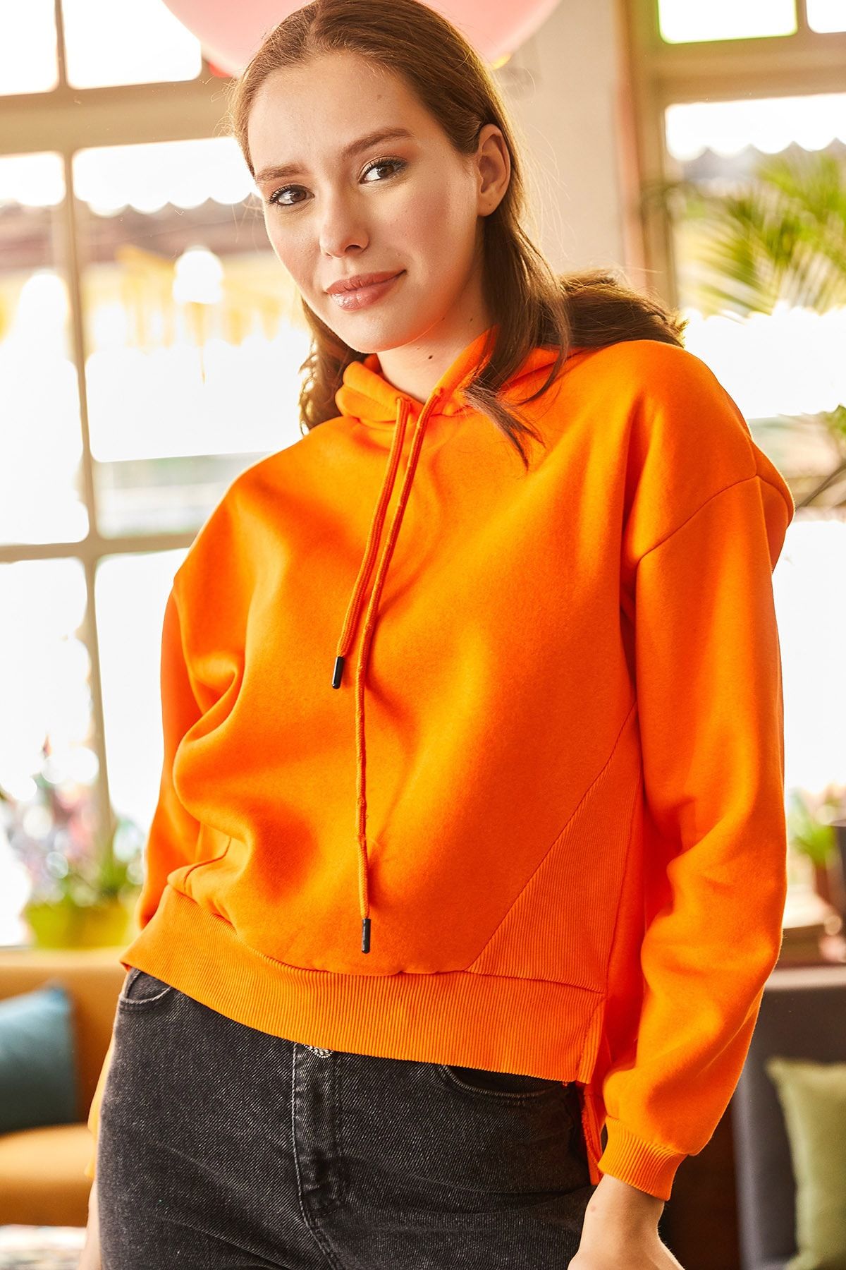 Olalook Sweatshirt Orange Regular fit Trendyol
