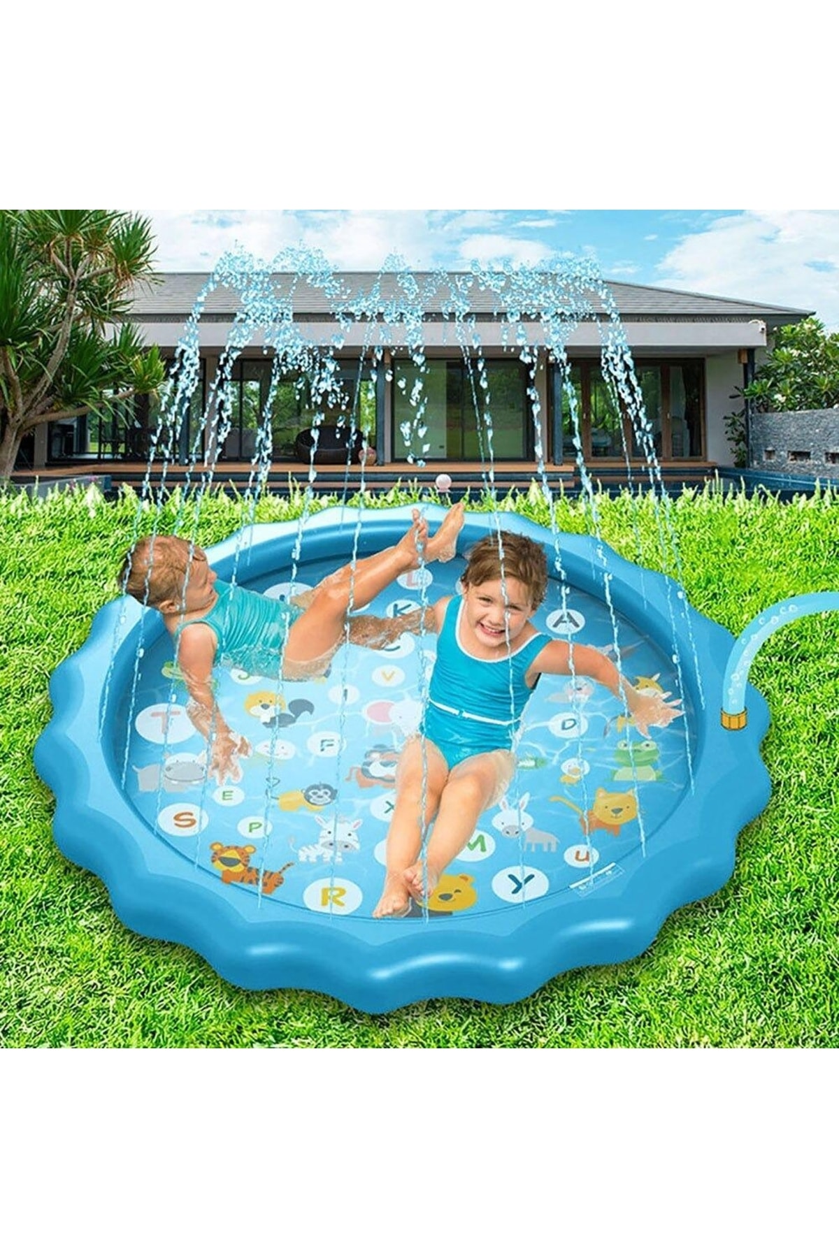 Zigver Fıskıyeli Su Fışkırtan Oyun Matı Su Havuzu Su Kaydırağı 170 Cm fotoğrafı 3 (önizleme)