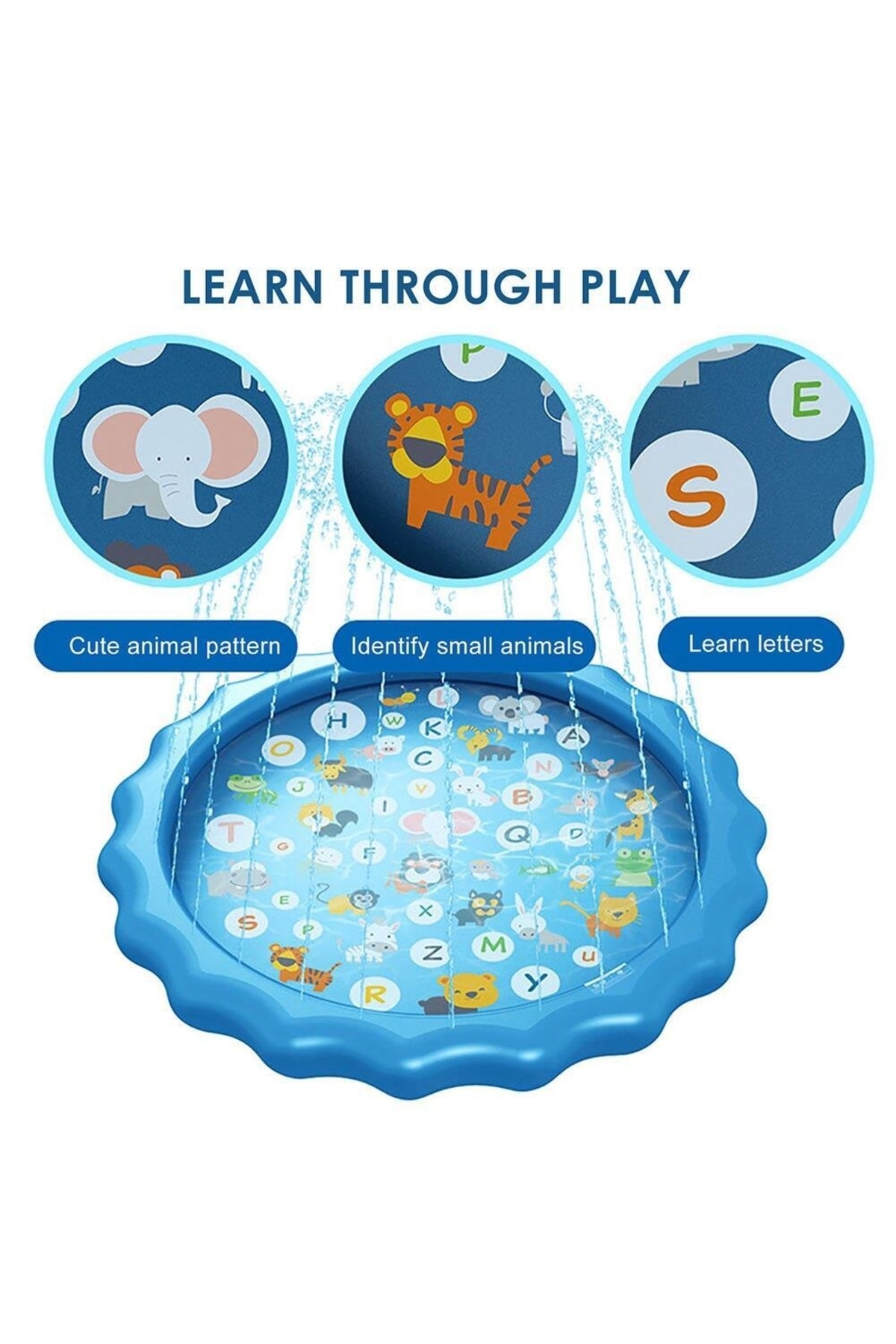 Zigver Fıskıyeli Su Fışkırtan Oyun Matı Su Havuzu Su Kaydırağı 170 Cm fotoğrafı 5 (önizleme)