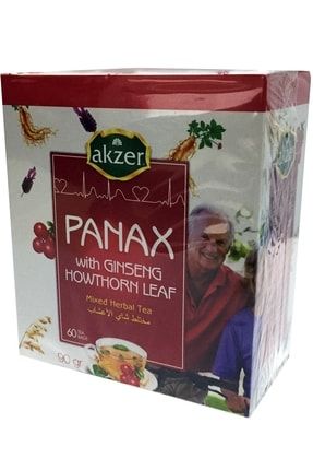Akzer Panax Ginsengli Alıç Yapraklı Karışık Bitki Süzen Poşet Çay 60x1.5gr akzer_cay_panax
