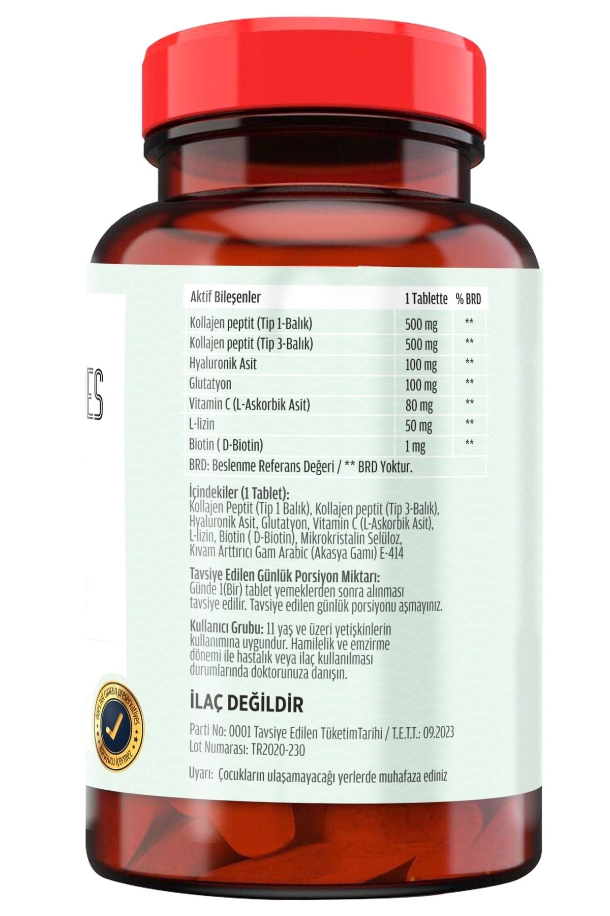 FLX Balık Kolajeni Collagen Peptides Tip 1-3 Fish Kolajen 60 Tablet ZO9146