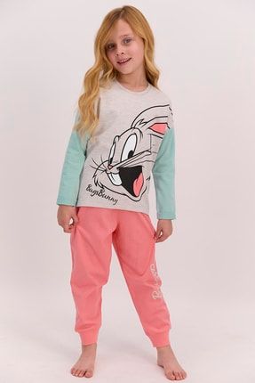 Bugs Bunny Lisanslı Bejmelanj Kız Çocuk Mevsimlik Pijama Takımı L1405-C