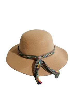 Kız Çocuk Geniş Kenarlı Kaşe Şapka 7168 Kahverengi 7168-Kahverengi