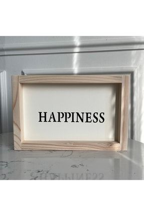 Ahşaptan Natural Ufak Tablo 15 X 23 ( Happiness - Mutluluk )