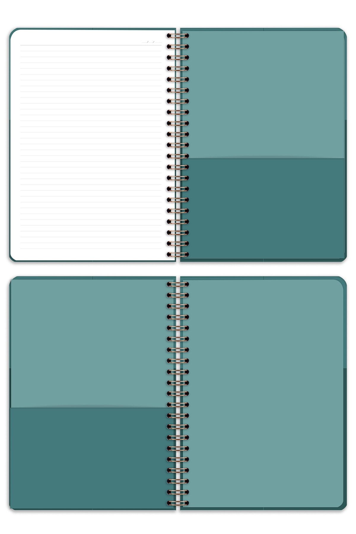 Matt Notebook-دفتر ملاحظات ذو غلاف صلب حلزوني مطاطي مقاس 20 × 28 سم مقاس A4 مسطر 7