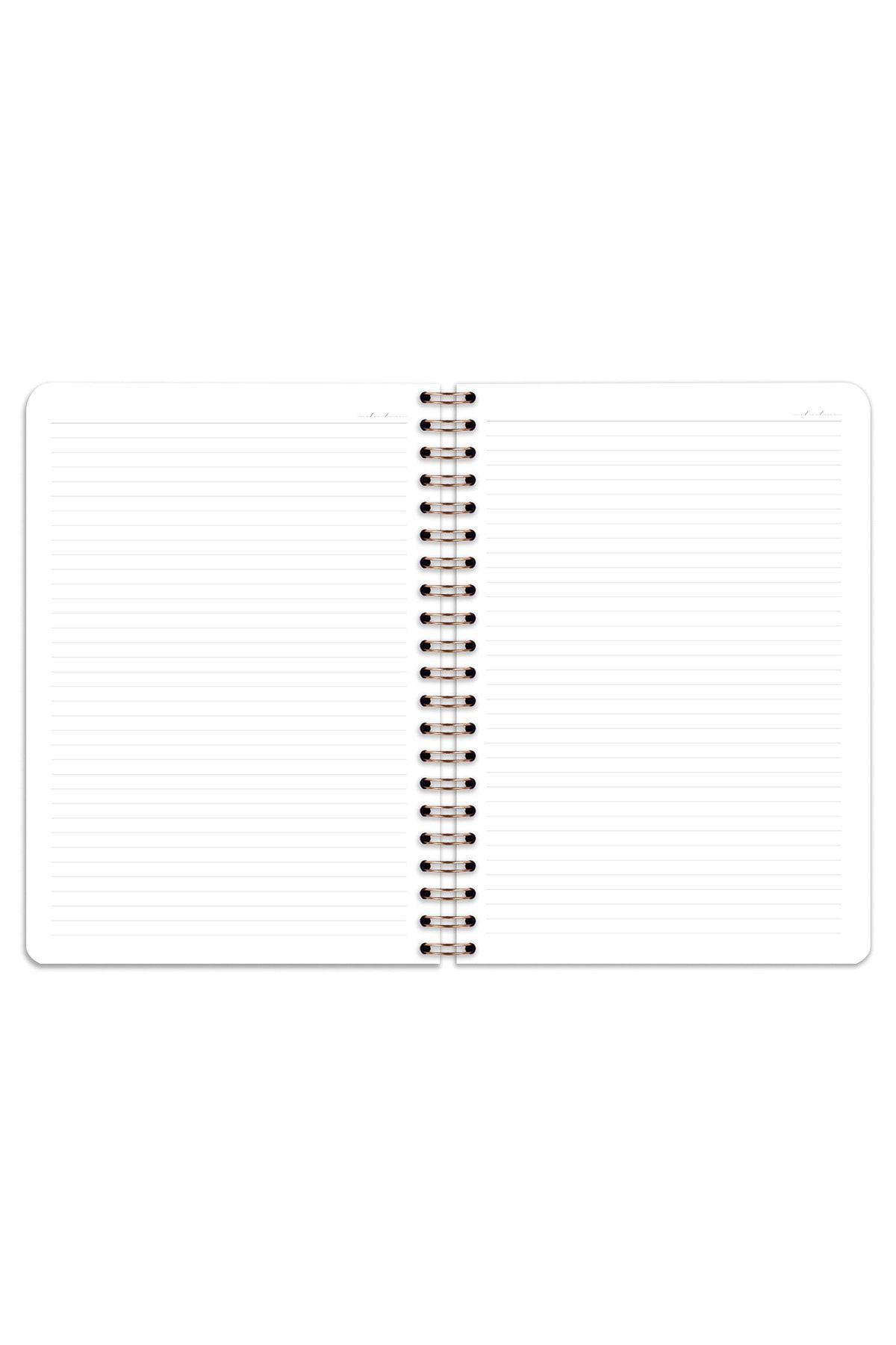 Matt Notebook-دفتر ملاحظات ذو غلاف صلب حلزوني مطاطي مقاس 20 × 28 سم مقاس A4 مسطر 8