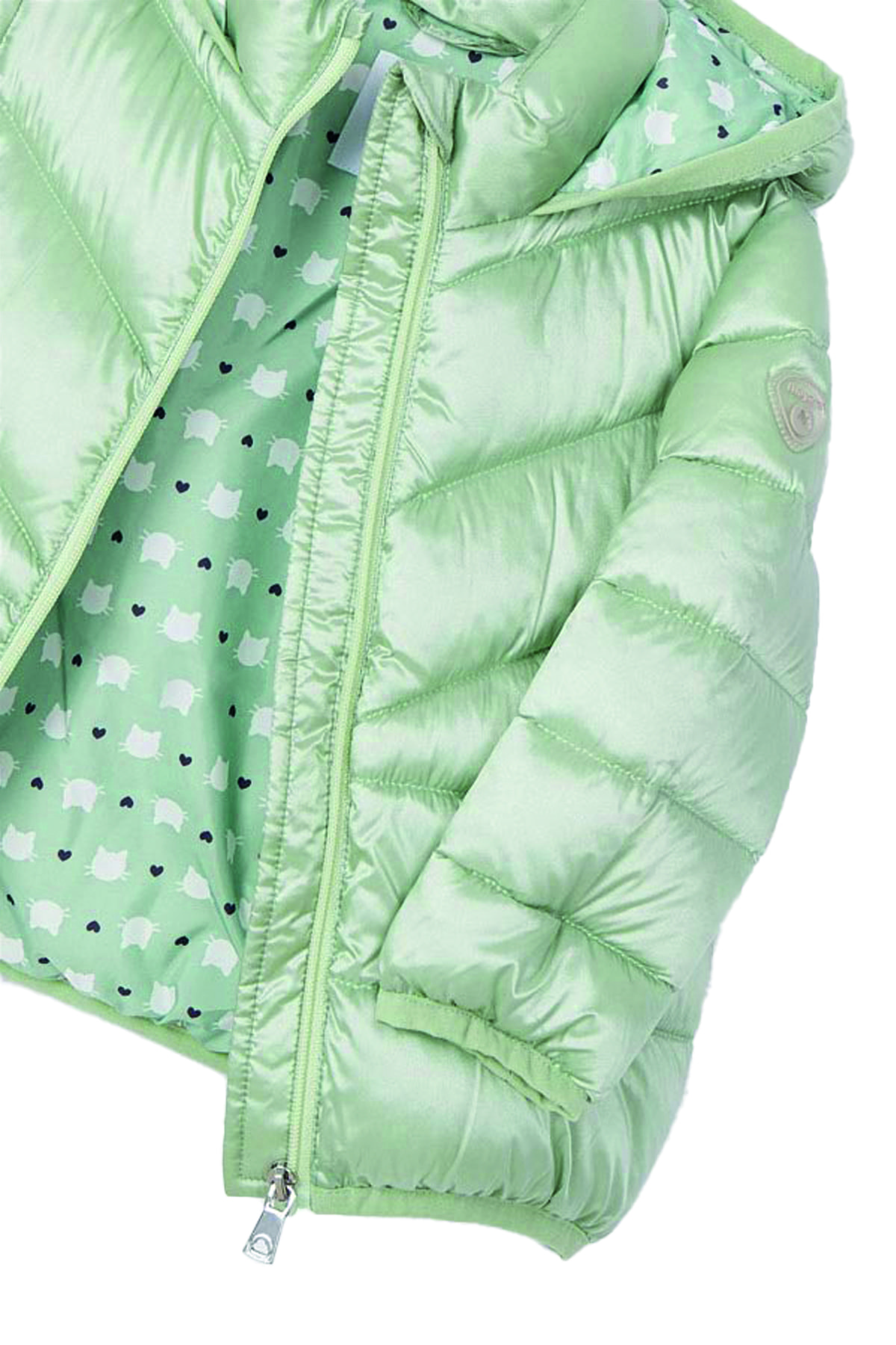 Mayoral Parlak Su Yeşili Taşıma Çantası Detaylı Şişme Kız Bebek Mont fotoğrafı 2 (önizleme)