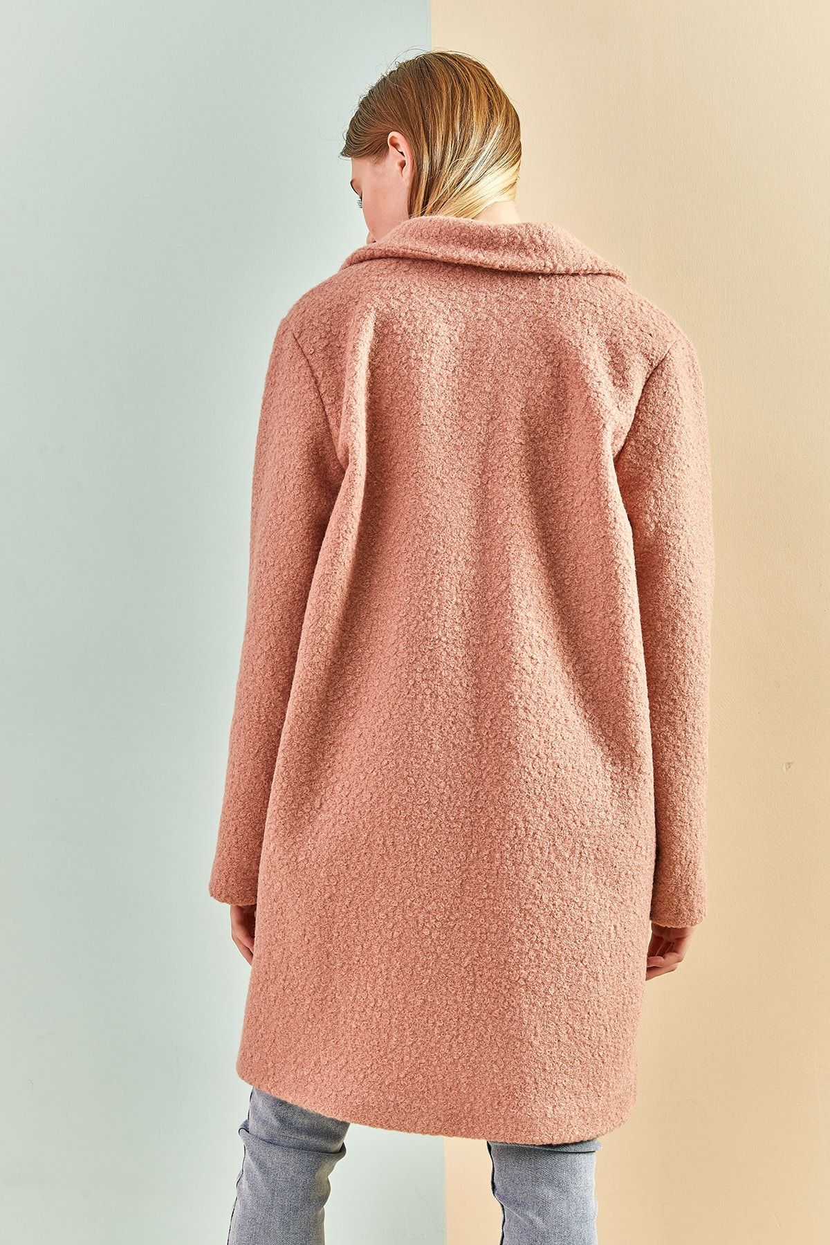 Oasis pink shop teddy coat