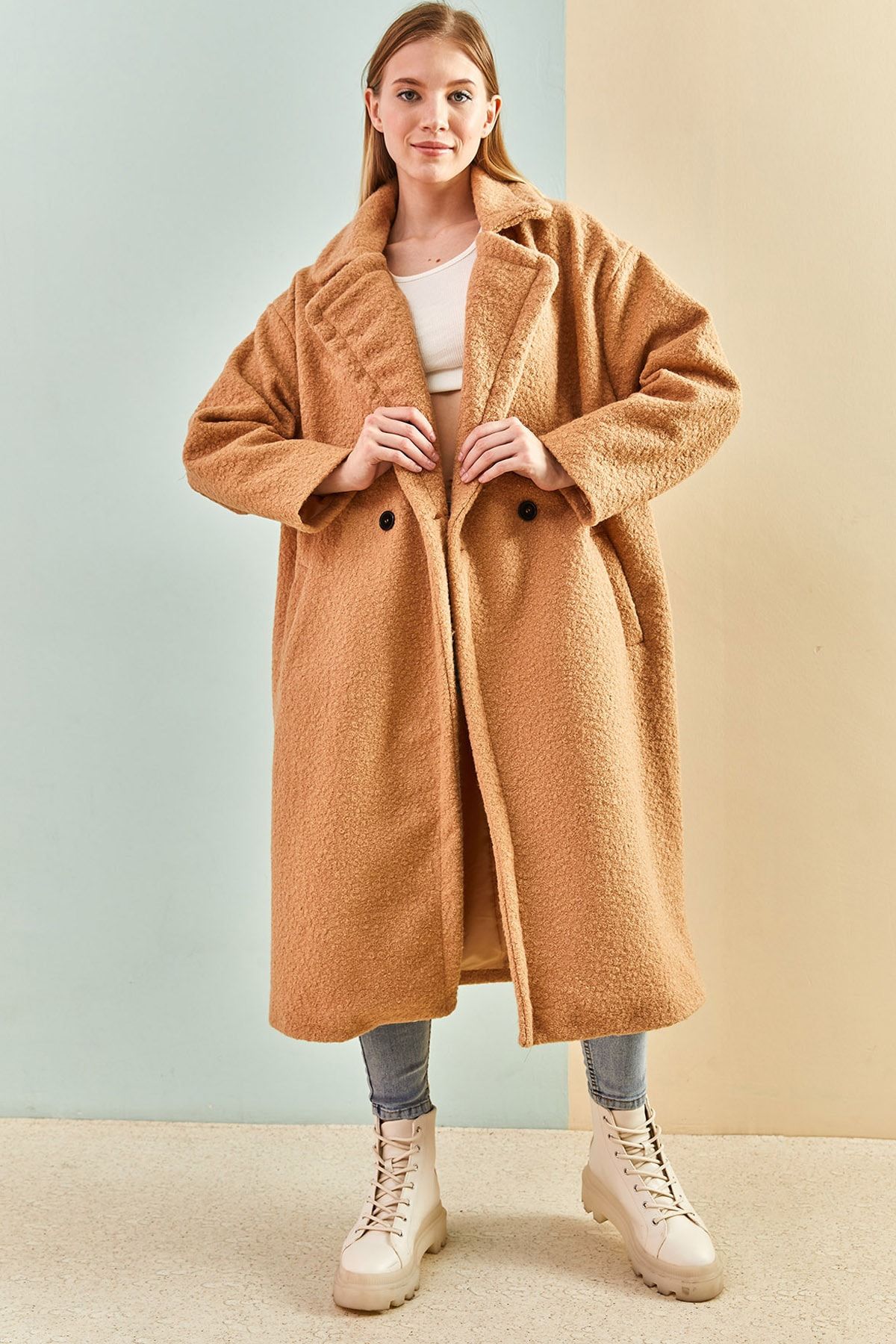 Bianco Lucci-Langer Bouclé-Mantel für Damen 8087 2