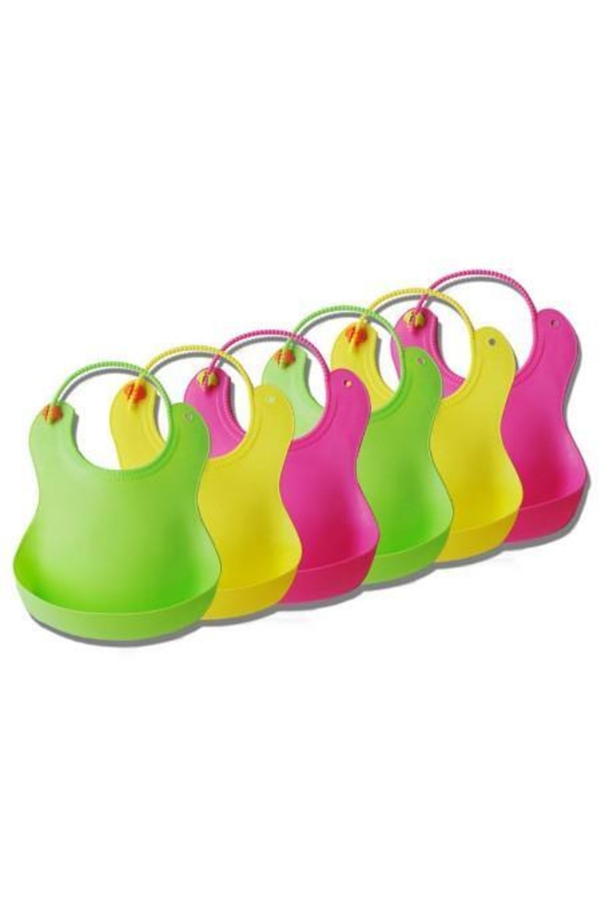 İndiriminVar Dökülme Önleyici Bebek Beslenme Mama Önlüğü Önlük Silikon Renkli fotoğrafı 2 (önizleme)