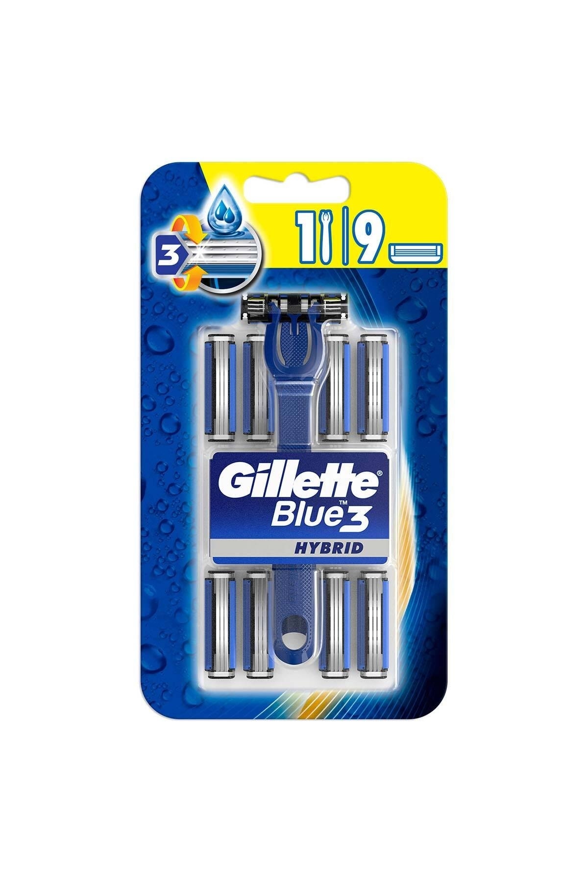 Gillette Blue3 Sensor Hybrid Tıraş Makinesi + Yedek Tıraş Bıçağı 9'lu