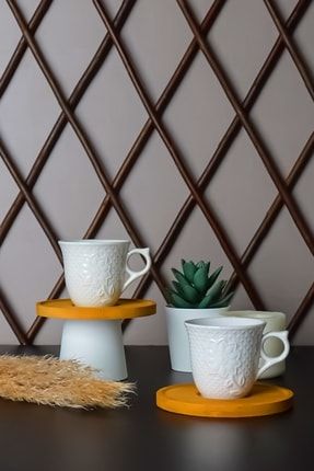 Bambulu Porselen 6lı Kahve Fincanı P/POR-101215