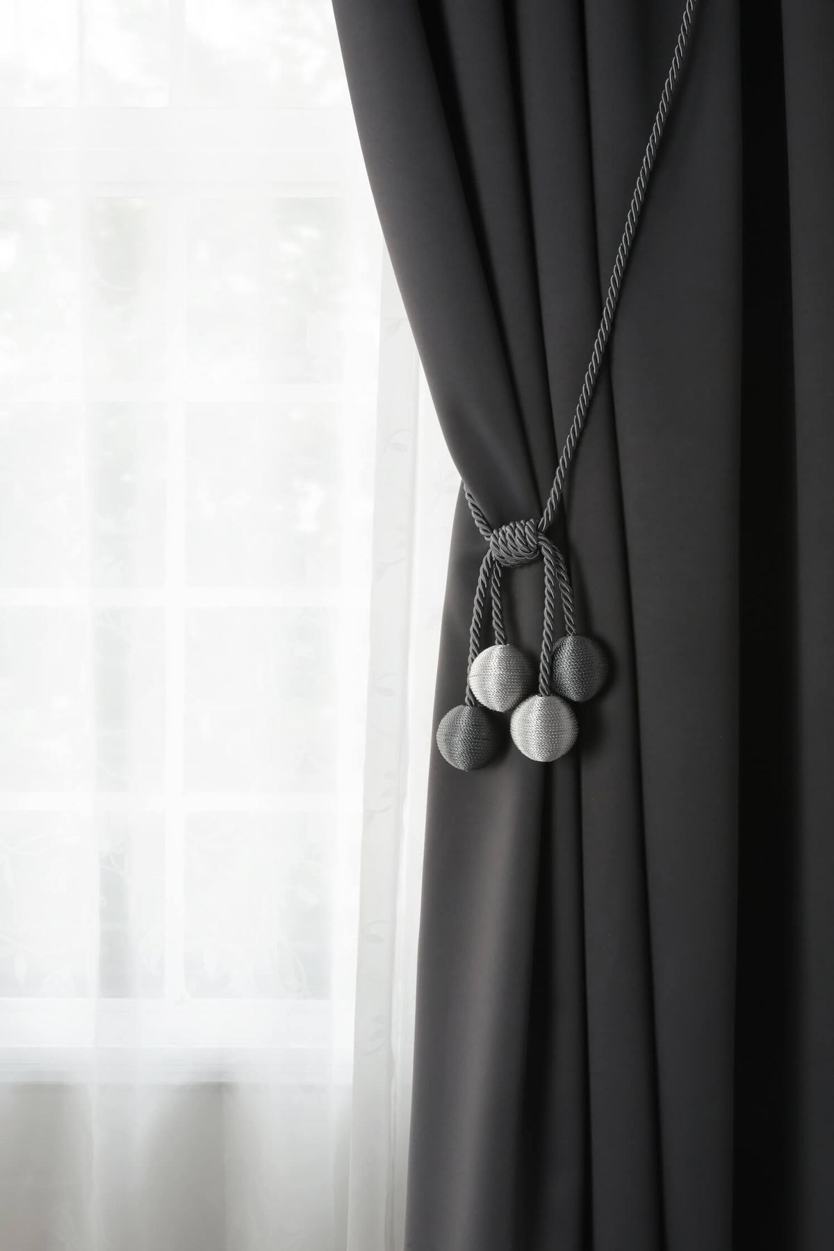 Fatih 4 Top Tavan Braçol Perde Aksesuarı - Gri - Antrasit