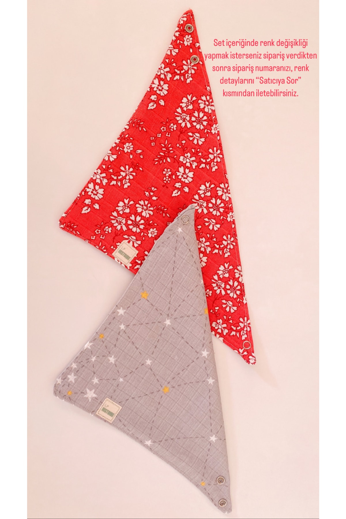 Le Petite Histoire 5'li Çift Katlı %100 Pamuk Müslin Bebek Salya Önlüğü-fular Seti fotoğrafı 3 (önizleme)